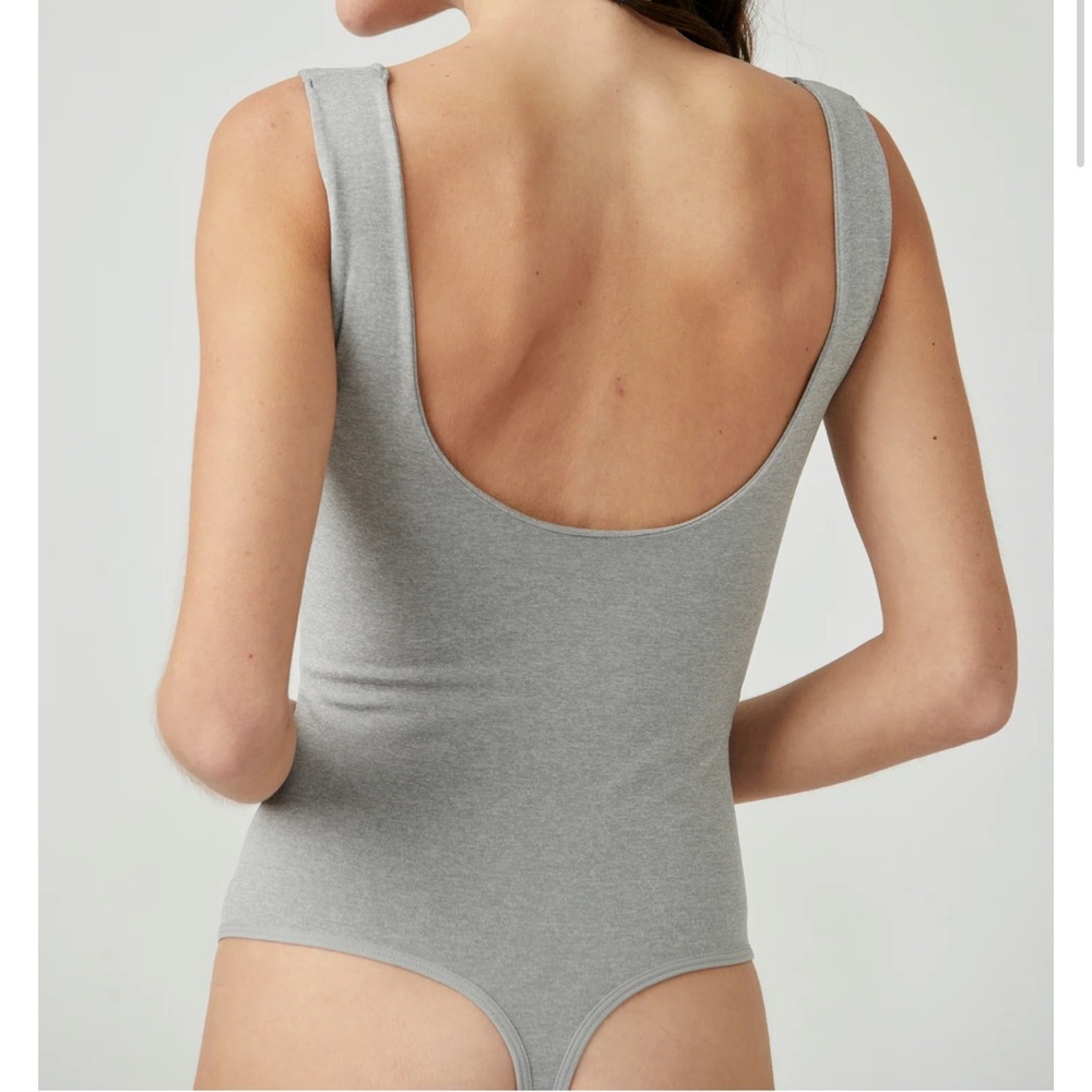 Free People NWOT Clean Lines Bodysuit Heather Gray XS S - Picture 2 of 5